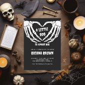 Gotische schedel Little Boo Halloween Baby shower Kaart