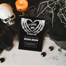 Gotische schedel Little Boo Halloween Baby shower Kaart