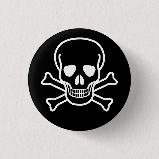 GOTISCHE Schedel met GEKRUISTE BOTTEN Ronde Button 3,2 Cm (Voorkant)