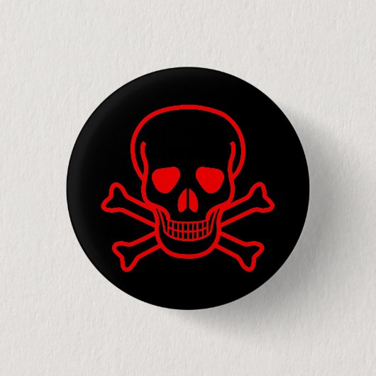GOTISCHE Schedel met GEKRUISTE BOTTEN Ronde Button 3,2 Cm (Voorkant)