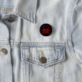 GOTISCHE Schedel met GEKRUISTE BOTTEN Ronde Button 3,2 Cm (In situ)