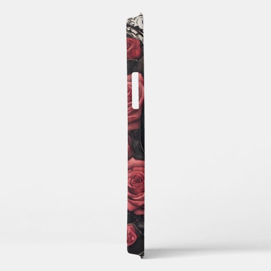 Gotische schedel met rode rozen Case-Mate iPhone case (Achterkant / Rechts)