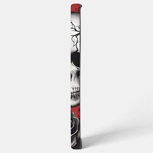 Gotische schedel met zwart Roos Samsung Galaxy Hoesje (Linkerkant)