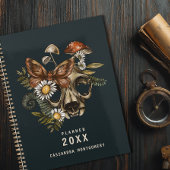 Gotische  schedel Mushroom Moth Aangepaste naam Planner