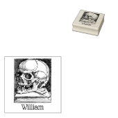 Gotische Schedel op Boeknaam Rubberstempel (Gestempeld)