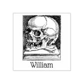 Gotische Schedel op Boeknaam Rubberstempel (Afrduk)