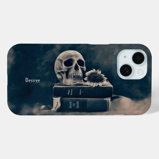 Gotische schedel  oude boeken Dark Academia Case-Mate iPhone Case (Achterkant (horizontaal))