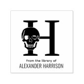 Gotische schedel over enkele gedurfde Initiaal naa Zelfinktende Stempel (Design)