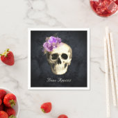 Gotische schedel Paarse Rozen Gepersonaliseerde Ha Servet (Insitu)