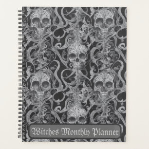 Gotische Schedel Patroon Heksen Maandelijkse Plann Planner