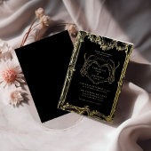 Gotische schedel Retro Halloween bruiloft Folie Uitnodiging