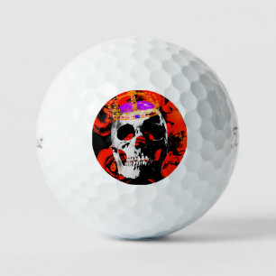 Gotische Schedel Rode Rozen Golfballen