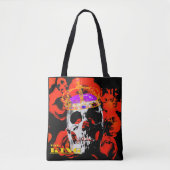 Gotische schedel rode rozen tote bag (Voorkant)