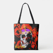 Gotische schedel rode rozen tote bag (Achterkant)