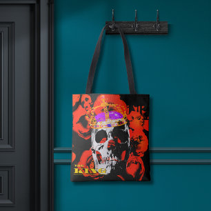 Gotische schedel rode rozen tote bag