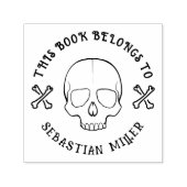 Gotische schedel Ronde Custom Book uit de biblioth Zelfinktende Stempel (Design)