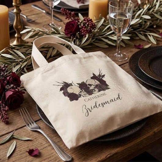 Gotische Schedel & Roos Bruidsmeisje Mini Tote Bag