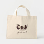 Gotische Schedel & Roos Bruidsmeisje Mini Tote Bag (Voorkant)