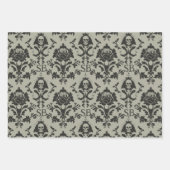 Gotische Schedel & Roos Donker Victoriaans Damaskp Inpakpapier Vel (Voorkant 2)