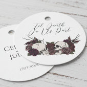 Gotische Schedel & Roos Rond Bedankjes Labels