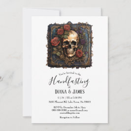 Gotische schedel & Rozen Elegant Handvasten Kaart