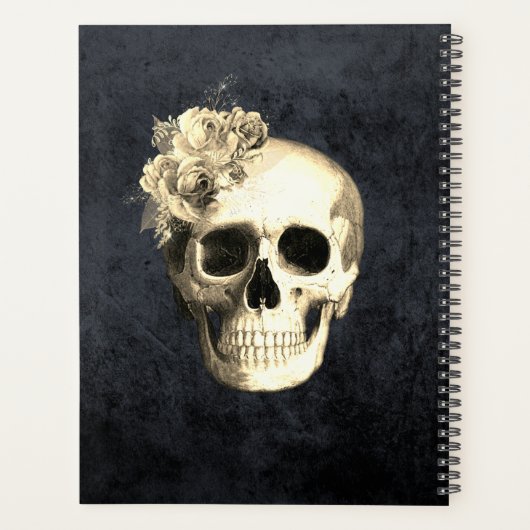 Gotische schedel Rozen gepersonaliseerd 2026 Planner (Achterkant)