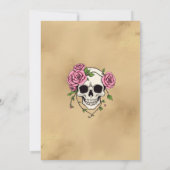 Gotische Schedel & Rozen | Halloweenfeest Kaart (Achterkant)