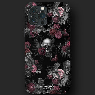 Gotische schedel Rozen Uil Donker Paarse Roze Eleg Case-Mate iPhone Case