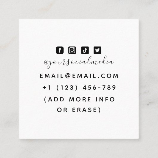 Gotische schedel & Samurai Helm Moderne Tattoo Art Vierkante Visitekaartje (Achterkant)