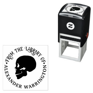 Gotische schedel Skelet "uit de bibliotheek van" B Zelfinktende Stempel