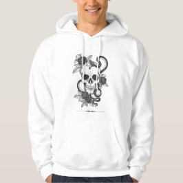 Gotische Schedel & Slang met Bloemen Hoodie | Vint