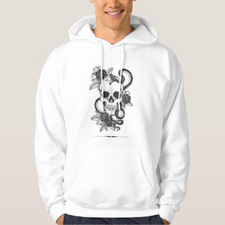 Gotische Schedel & Slang met Bloemen Hoodie | Vint