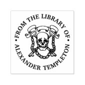 Gotische Schedel, Sleutels, Kettingen Bibliotheekn Zelfinktende Stempel (Design)