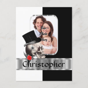 Gotische schedel tattoo briefkaart