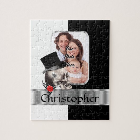 Gotische schedel tattoo legpuzzel (Verticaal)