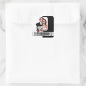 Gotische schedel tattoo vierkante sticker (Tas)