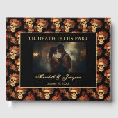 Gotische schedel tot de dood doen ons deel aangepa gastenboek (Voorkant)
