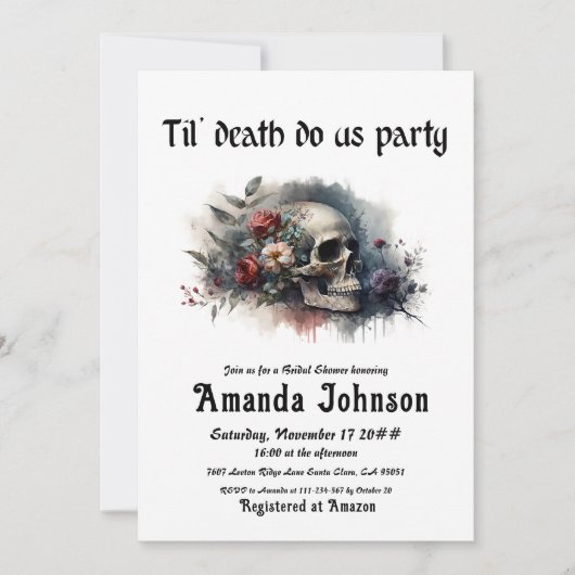 Gotische schedel tot de dood doen ons partij Vrijg Kaart (Voorkant)