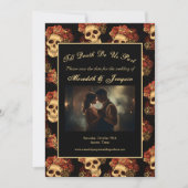 Gotische schedel tot de dood ons deel Foto Save The Date (Voorkant)