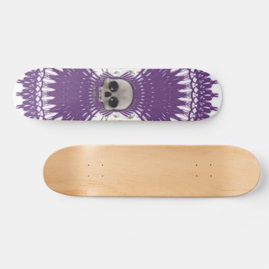 Gotische schedel Tribal Fractal Design: Skateboard (Horizontaal)