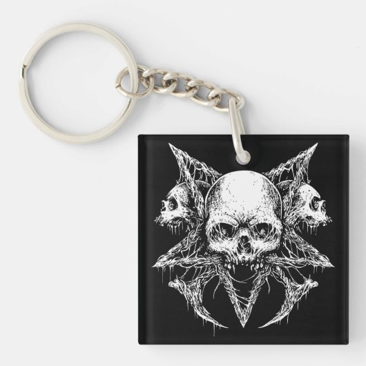 Gotische Schedel Trio Sleutelhanger (Voorkant)