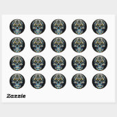 Gotische schedel van de kathedraal ronde sticker (Vel)