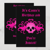 Gotische schedel verjaardag kaart (Voorkant / Achterkant)