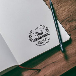  gotische schedel verlaat bibliotheek Ex Libris Rubberstempel