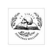  gotische schedel verlaat bibliotheek Ex Libris Rubberstempel (Afrduk)