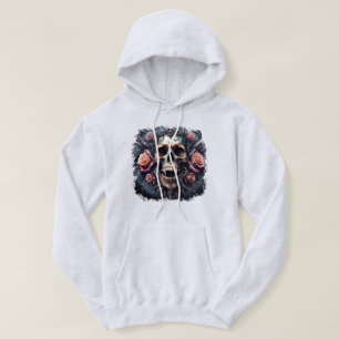 Gotische schedel versierd met Rozen Hoodie