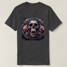 Gotische schedel versierd met Rozen T-shirt