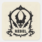 'GOTISCHE SCHEDEL' VIERKANTE STICKER (Voorkant)