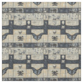 Gotische Schedel & Vleermuis Denim Collage Stof (Swatch)