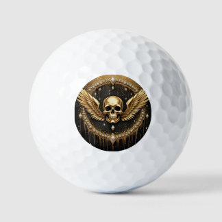 💎 Gotische Schedel Vleugels Logo Voor Alternatiev Golfballen